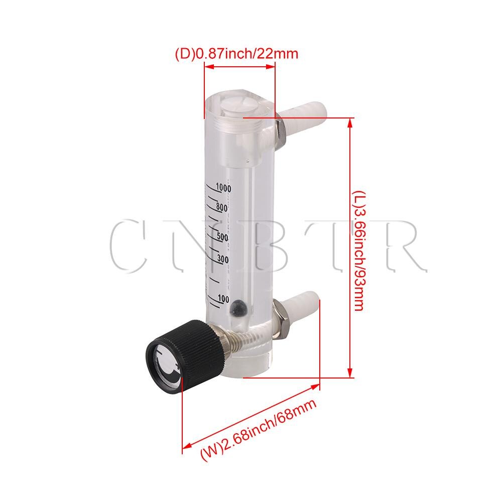CNBTR 100-1000ml/min Air Oxygen Gas Flow Meter for Measuring Controlling Flow