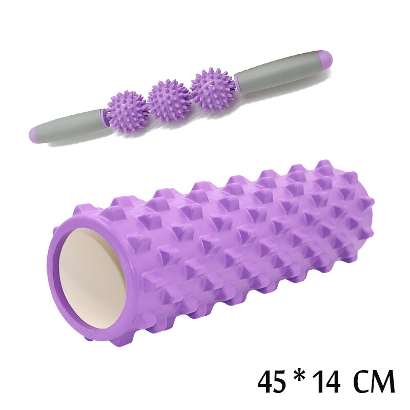 45/14CM Yoga Foam Pilate Fitness Roller EVA Sports Hollow Core Column Massage Grid Floating Trigger Point Therapy Exercise block: Silver