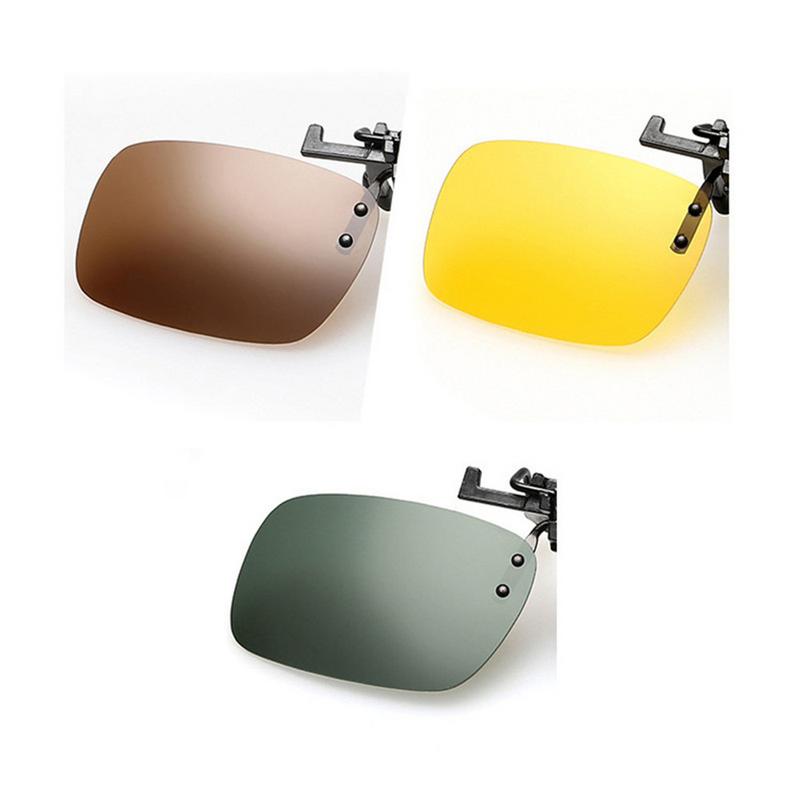Polarized Clip On Sunglasses Driving Night Vision Lens Sun Glasses Male Anti-UVA UVB For Men Women With Case & Glasses Cloth
