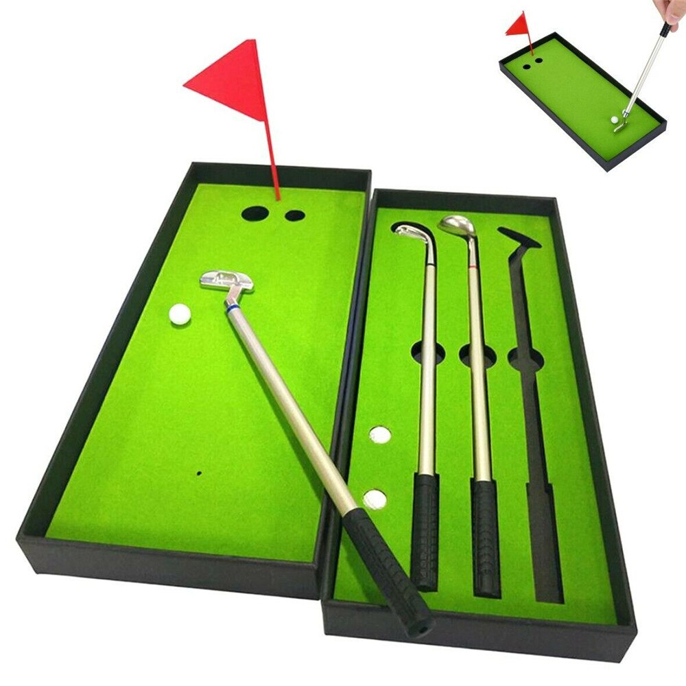 Mini Golf Club Putter Pen Set Box Novelty Exquisite Golfers Decor Desktop Decor Tool