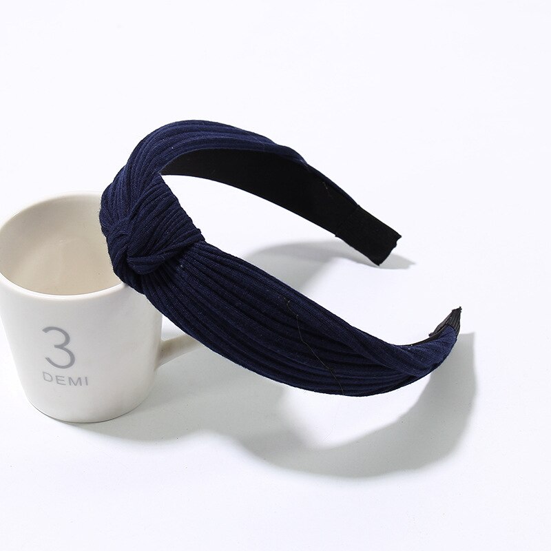 1 Pc Verkoop Boog Knoop Haarband Zachte Katoen Comfortabele Zoete Eenvoudige Meisjes Doek Cross Solid Hoofdband Haar accessoires: 24