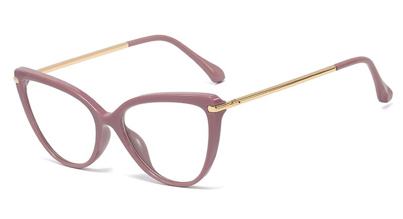 Kachawoo brillen Katze Auge retro Gold tr90 optische rahmen brillen frauen klare linse aufbringen stil neue jahr: Violett Gold Rahmen