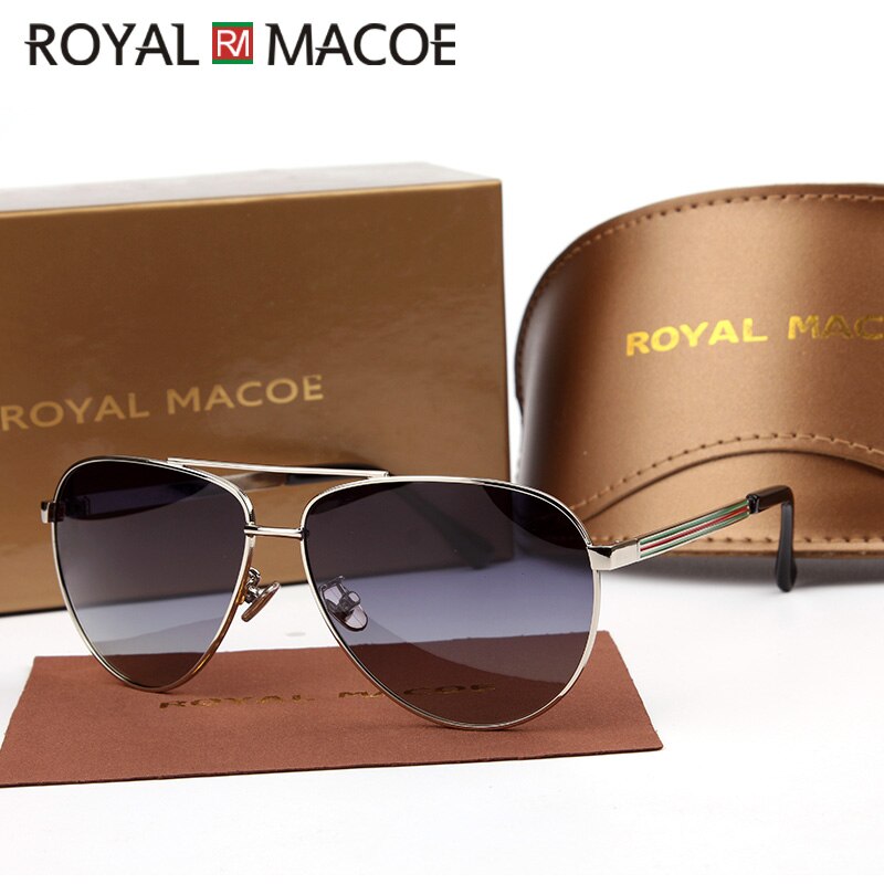 ROYAL MACOE Classic Men Women Sunglasses Polarized Brand Sun Glasses Driving Shield With Case Oculos Lentes: C02