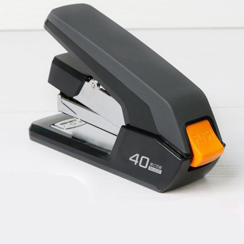 Manual Office Stapler Metal Standard Stapler with Push Button, 40 Sheet Capacity, Effort Saving Binding Stapler, 12# Staple