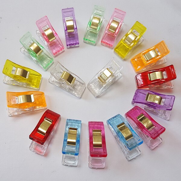 20 st/pack färgglada plastklämmor klämmor syklämmor klämmor hållare tyg tyg lapptäcke sömnad quiltklämmor 27 x 10 x 15mm: Blandad