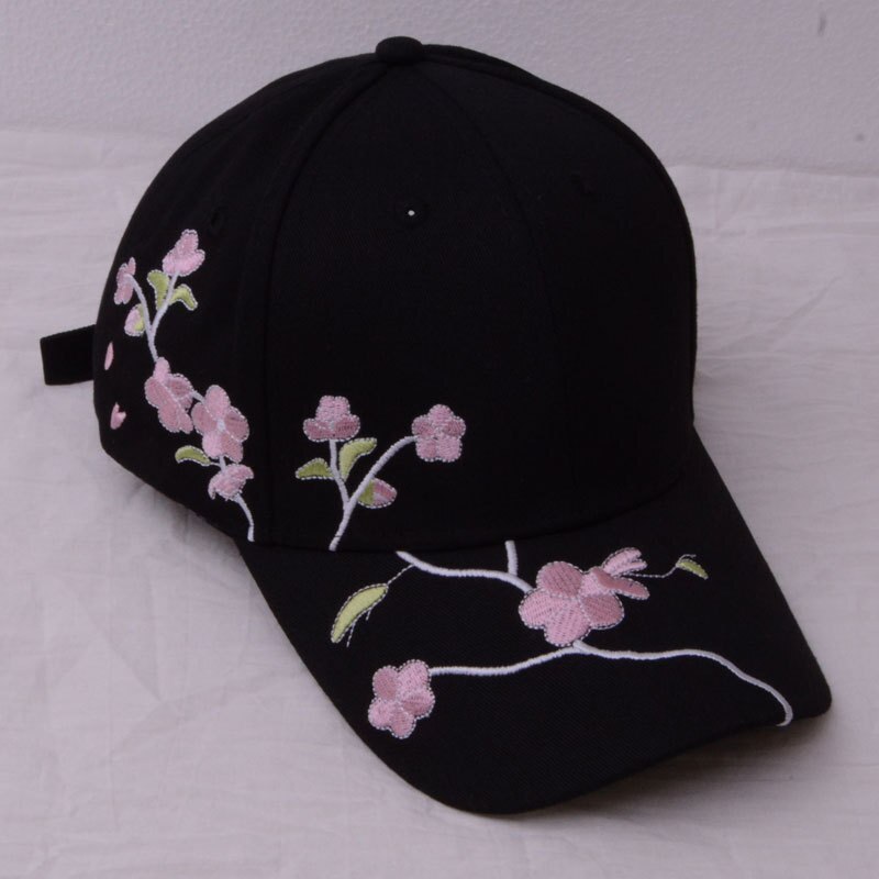 Stijl Plum Blossom En Perzik Bloesem Borduurwerk Baseball Cap Zomer Dames Leisure Caps Zon Bescherming Zonnescherm Hoed: 3