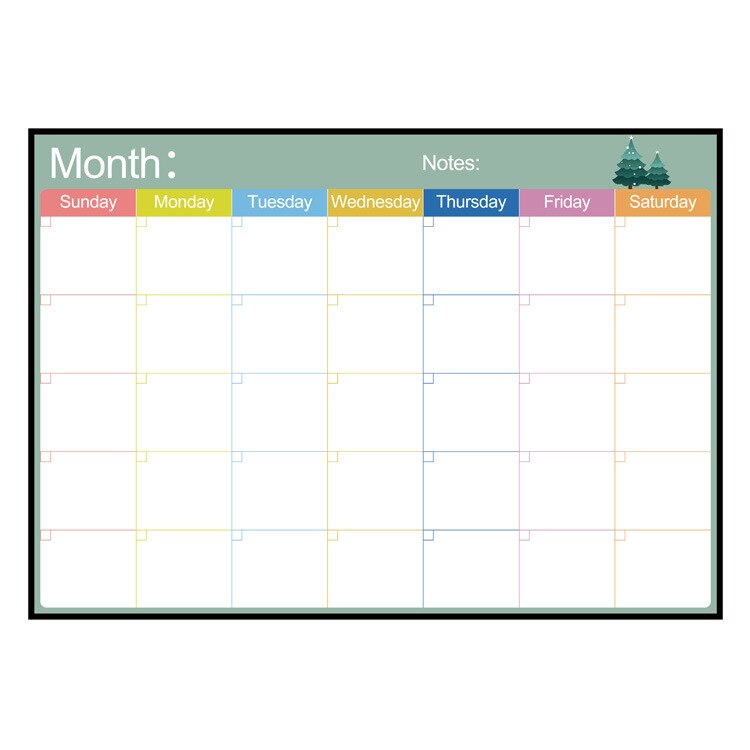 Calendrier Magnetische Kalender Calendario Pared Magnetische Planner Perpetuel Droge Wissen Nevera Iman Bureau Tablica Magnetyczna: Oranje