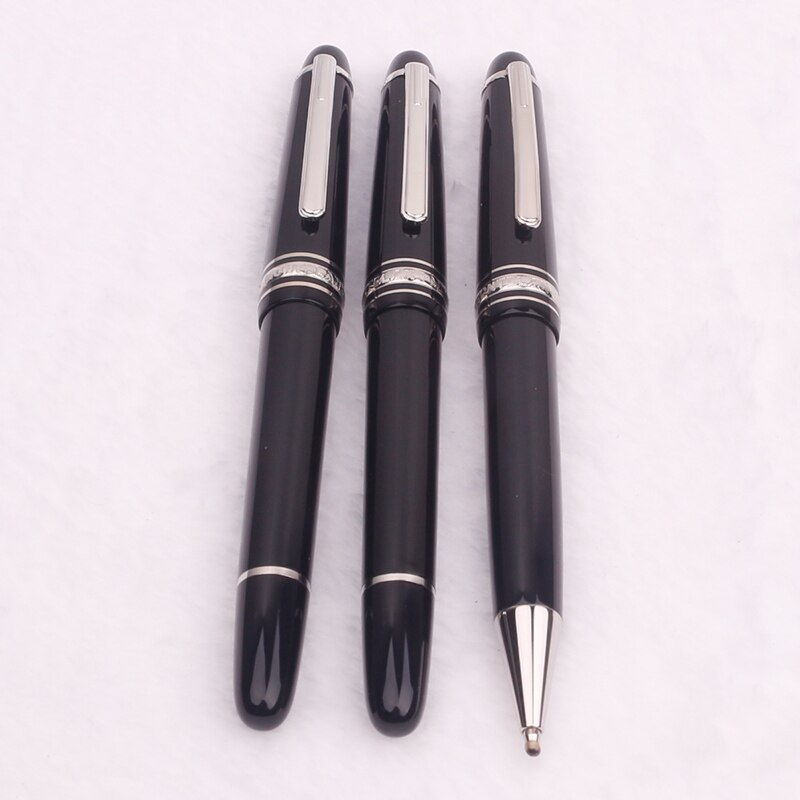 Luxury MB 145 Meisterprice Fountain Pen Black Resin Gold and Silver Ballpoint Signature Roller Ball Pens