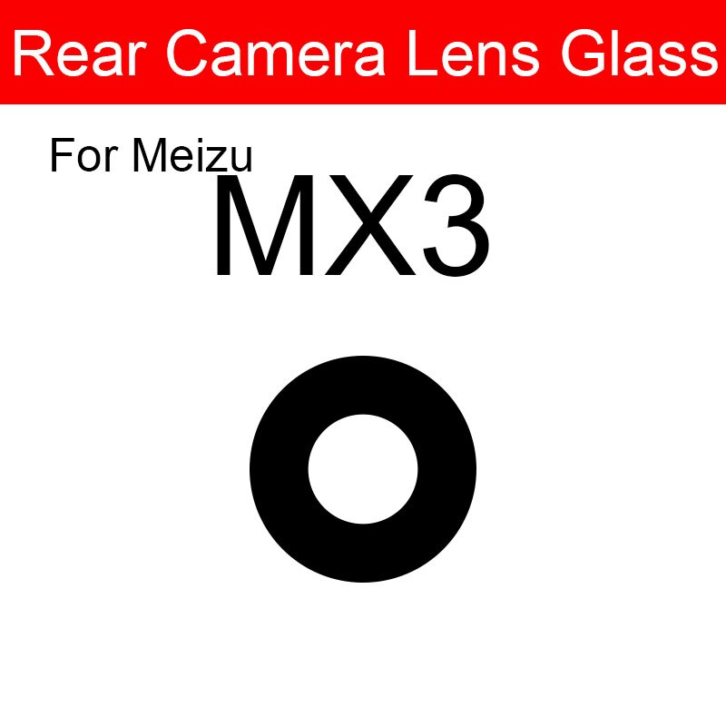 Cristal de la cámara trasera para Meizu Metal MX3 MX4 MX5 MX6 Pro 5 6s 7 Plus U10 U20 cubierta de la Lente de Cristal de la cámara trasera + adhesivo