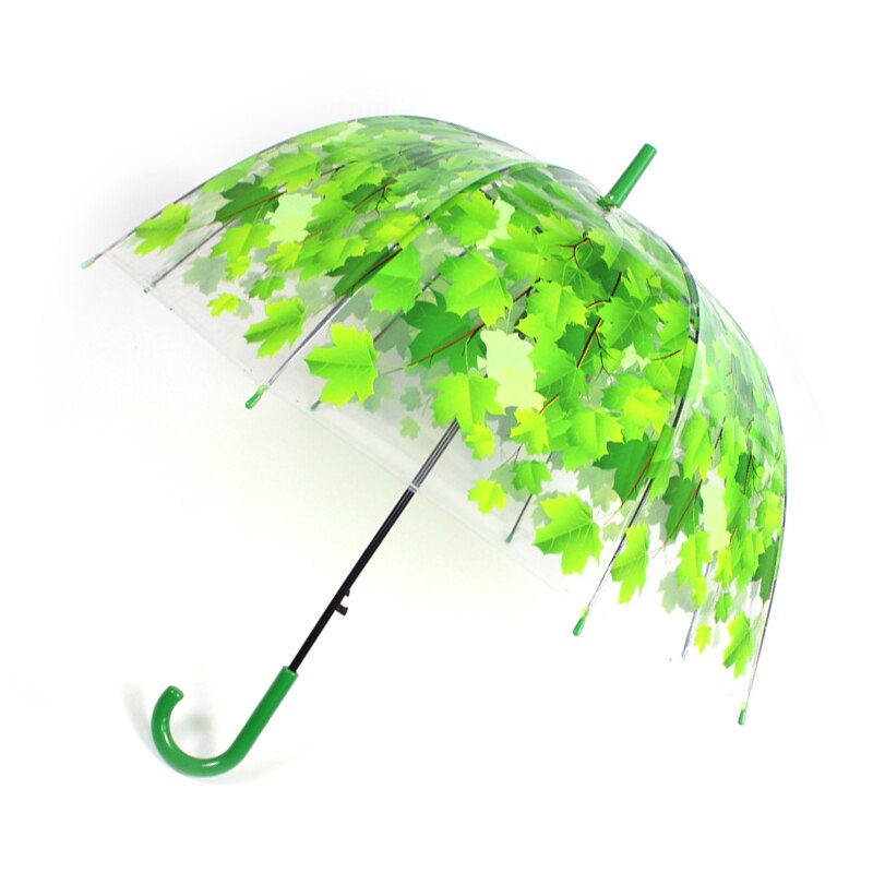 Transparente Dach Ahorn Blätter Sonnenschirme Kreative Sakura Regenschirm Karikatur Katze Regenschirme Niedlich Vogel KäFeige: Ahorn Blätter