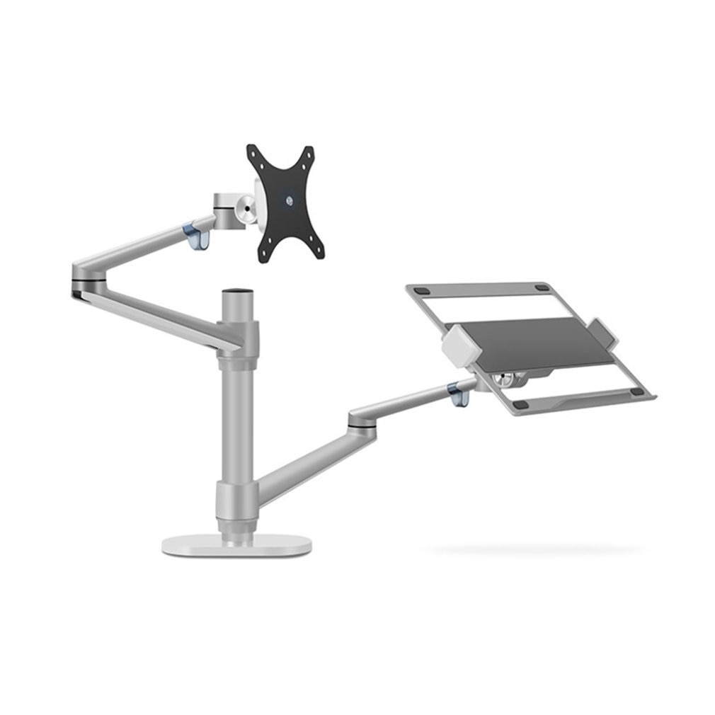 Dual Arm Monitor Holder Desktop Clamping 360 degree Dual Arm for Monitor Holder LCD Monitor Brackets Notebook stand Nieuwe: Black