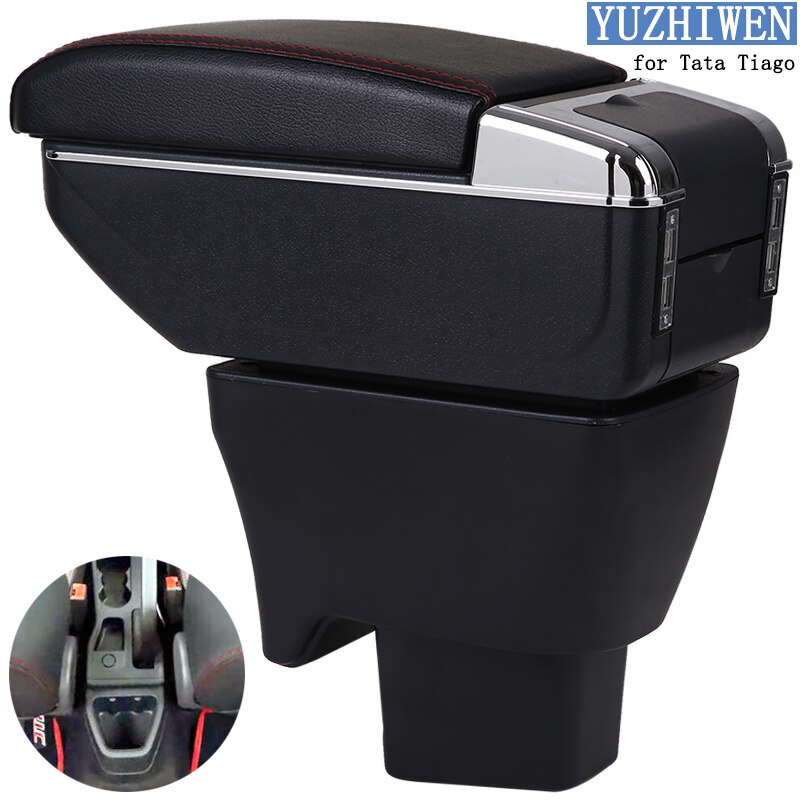 For Tata Tiago Armrest Box Tiago Universal Car Central Armrest Storage Box cup holder ashtray modification accessories