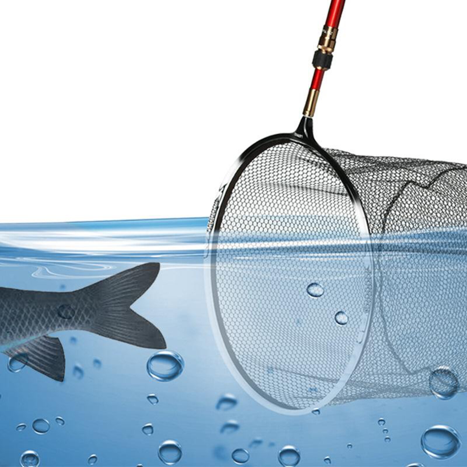 Titanium Alloy Replacement Fishing Net Brail Nano Landing Net Removable Hook Freshwater Fly Accessories: 45cm