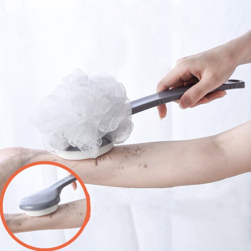 Painless Bath Sponge Shower Detergent Lotion Applicator Sponge Bath Back Brush Long Handle Body Wash Skin Brush Body Scrubber U3