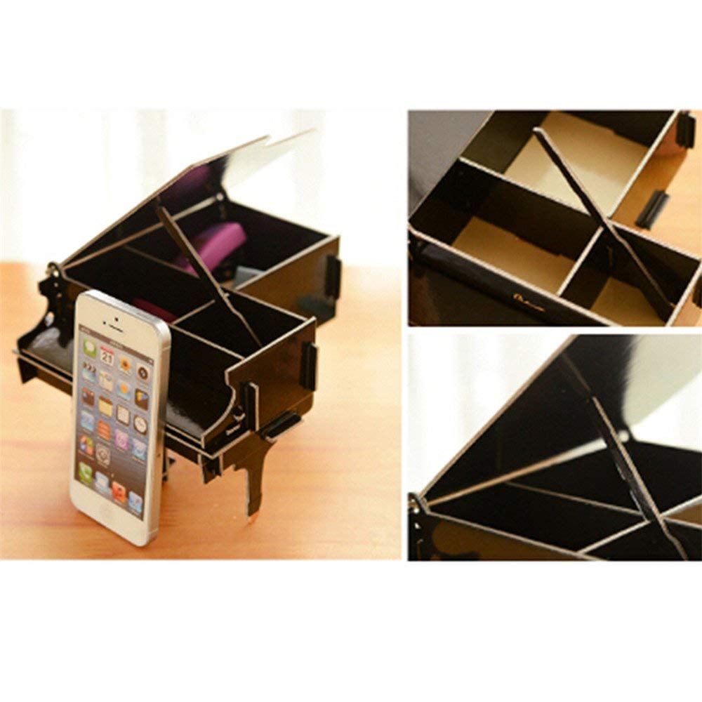 XRHYY Desk Storage Piano Thick Cardboard Pen Pencil Supplies Organizer Caddy DIY Box Stationery For Office Desktop