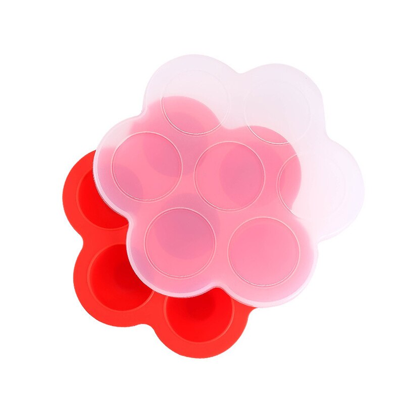 Contenedor de silicona para alimentos de bebé, caja de almacenamiento de frutas y leche materna, bandeja para congelador, contenedor de comida para bebé: Rojo