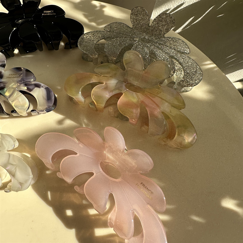 Coreano nuovo design creativo 10.5cm grande fiore marmorizzazione puro colorato fermaglio per capelli artiglio moda acido acetico squalo clip Accessori per capelli