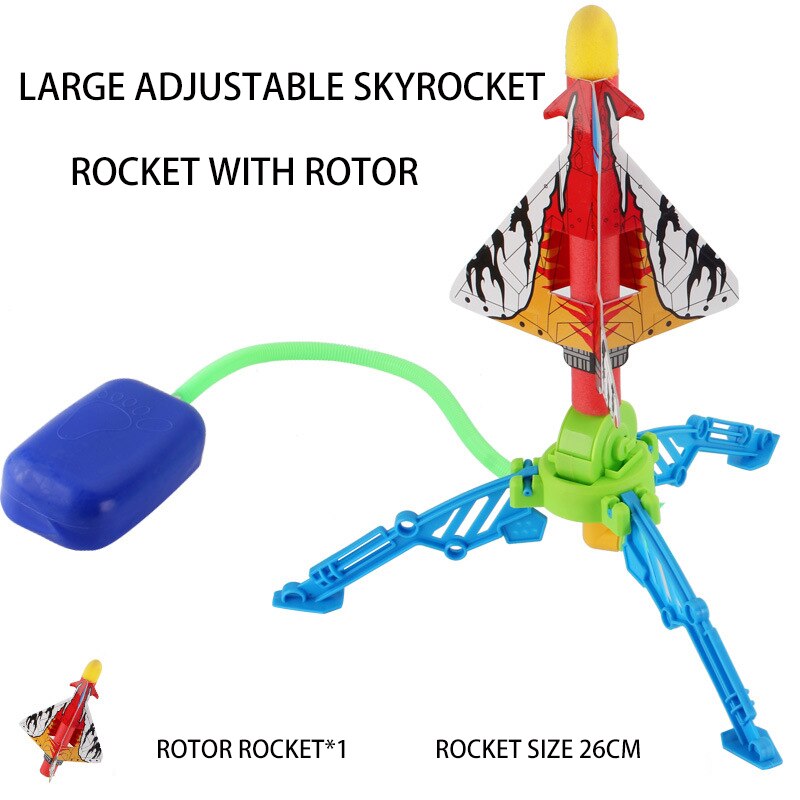 Children&#39;s Rocket Launcher Pneumatic Pedal Launch Rocket ToyOutdoor Flash Light Interactive Toy Birthday GiftChildren Sports Toy: Large rotor