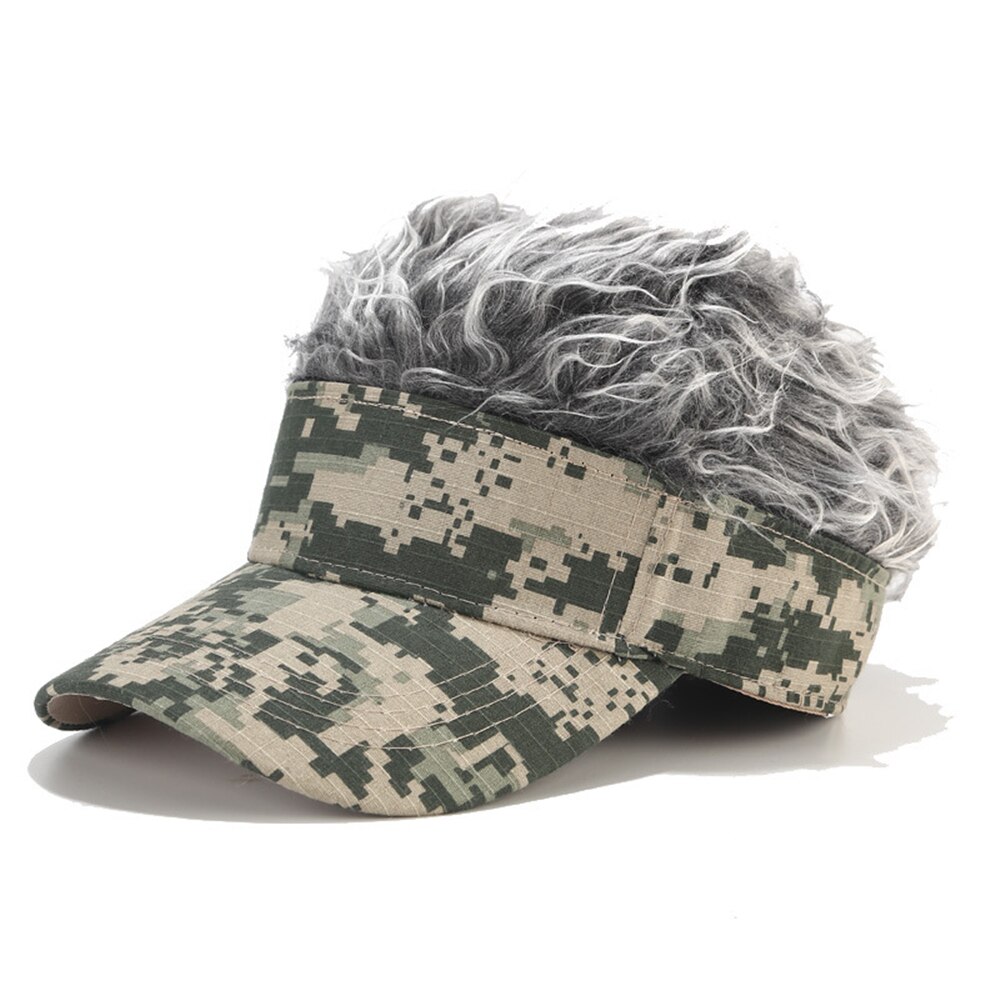 Helisopus mænds paryk camouflage baseball cap afslappet golf baseball cap justerbar snapback hatte hip hop hat til mænd: Khaki-grå