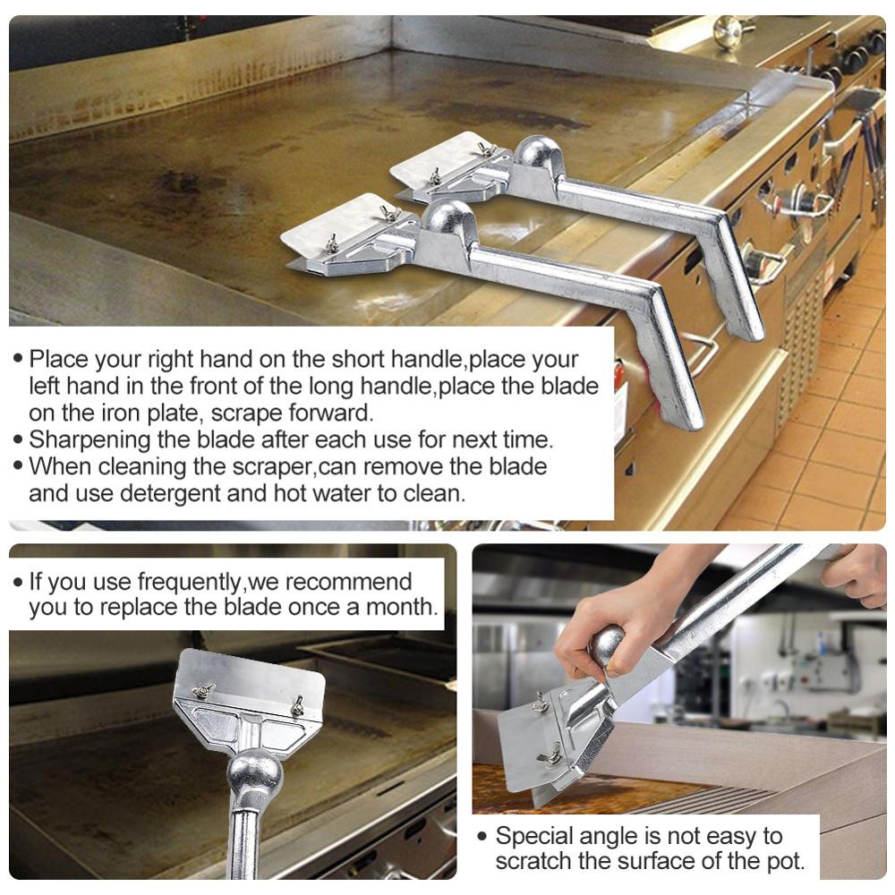 Pizzathome kraftig utendørs grillskrape støping aluminium kommersiell grillskrape 5 blader liten skråkant grillskraper