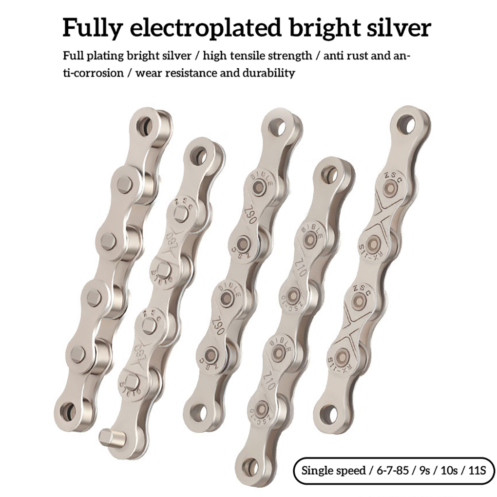 Bike Bicycle Chain 6 7 8 9 10 11 12 Speed Velocidade Electroplated Silver Chain Mountain Road Bike MTB Chains Part 116 Links