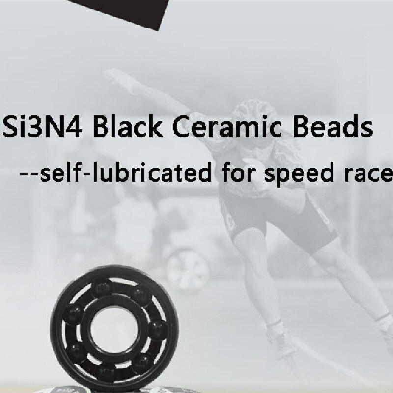 Rolamento preto cerâmico premium para patinação de velocidade corrida ps em linha velocidade velocidade velocidade competição nível preto alta velocidade bering 16 pcs