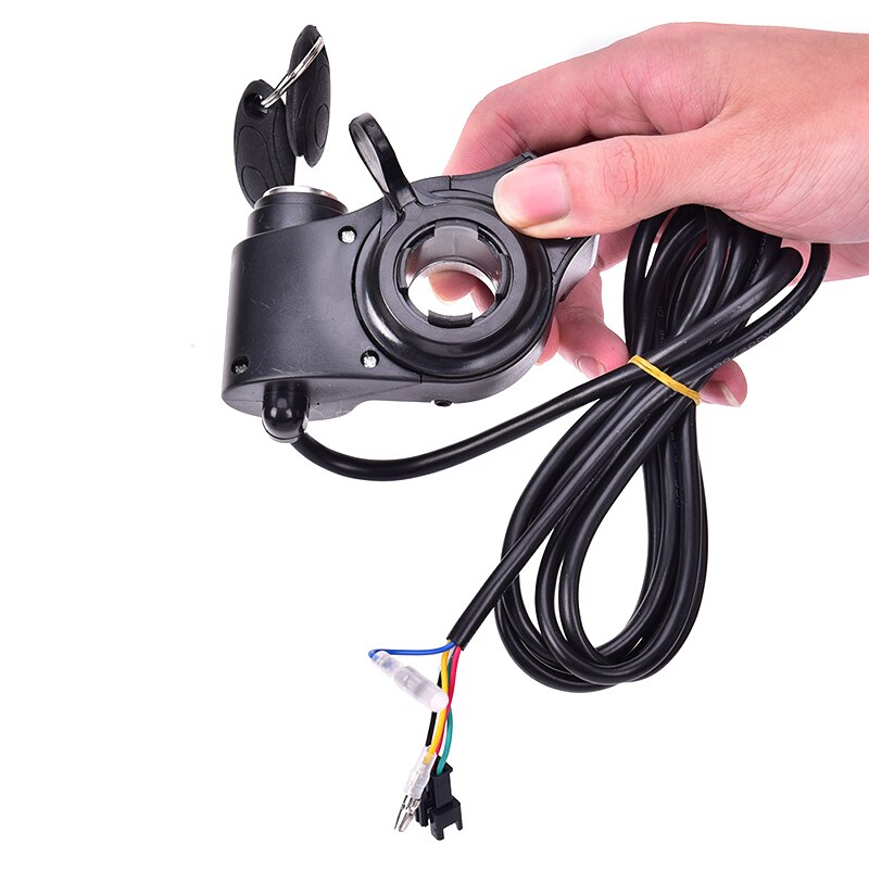 Electric Bike Half Wrist Throttle Grip Handle Indicator/Lock Key Knock Half Twist Throttle LED Display