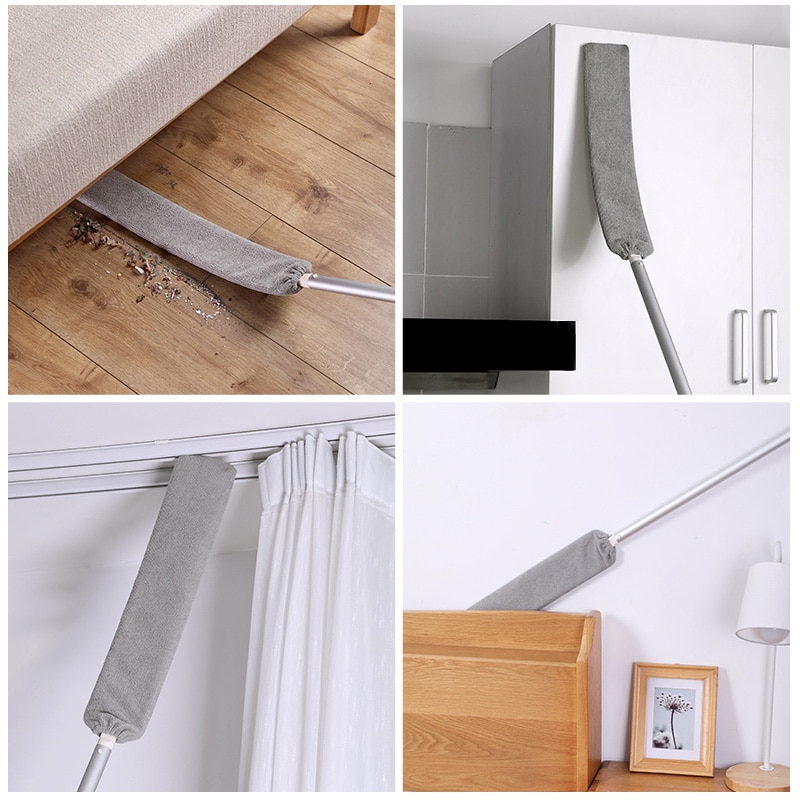 Mopa de mango largo reutilizable para limpieza del hogar, cepillo de limpieza, mopa de mango largo, herramientas de limpieza para el hogar, cepillo para barrer, Plumeros