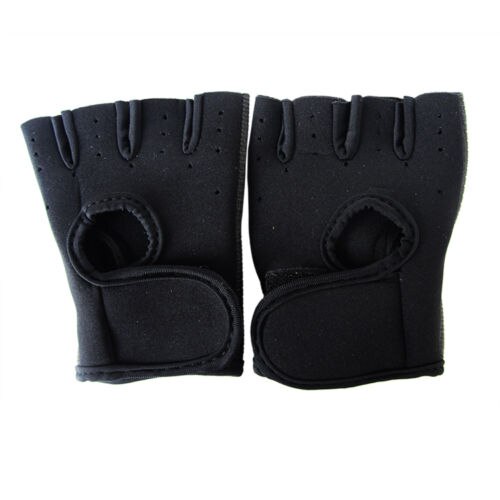 Guantes a medio dedo para deportes al aire libre para niños y niñas, antideslizantes, para ciclismo, patinaje, entrenamiento de Fitness: Black