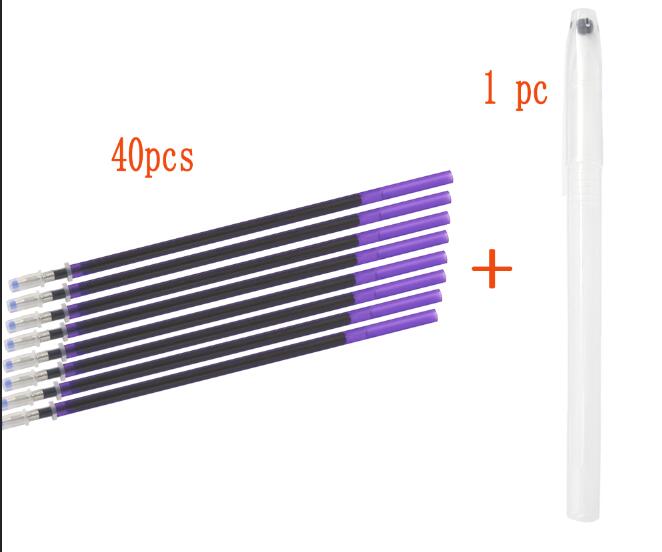 40 stk vandsletbar pen refill vandopløselig stof markør pen til patchwork stof pu læder korssting mærke syværktøj: 3