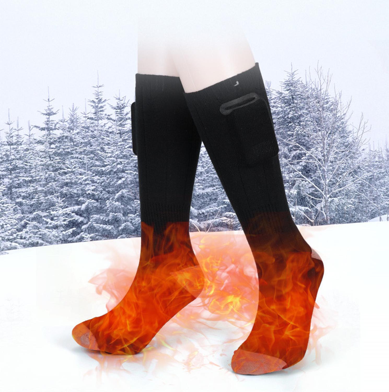 Calcetines calefactables eléctricos con batería recargable, para hombre y mujer, para invierno, esquí, deporte de ciclismo