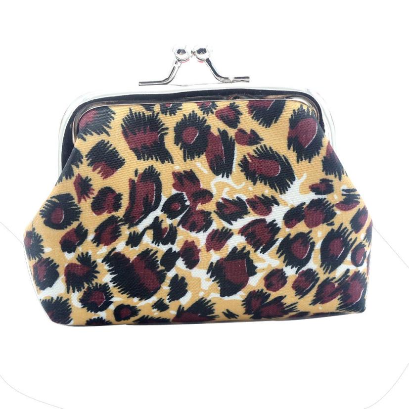 Women Coin Purses Lady Retro Vintage Leopard Hasp Small Wallet Change Pouch Key Card Holder Clutch Purse кошелек женский#Y: C