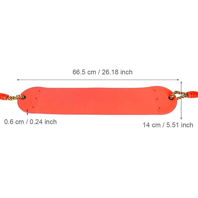 Adjustable Indoor Outdoor Swing Seat Rope Garden Playground Tree Hanging Seat Play Park Toy Red