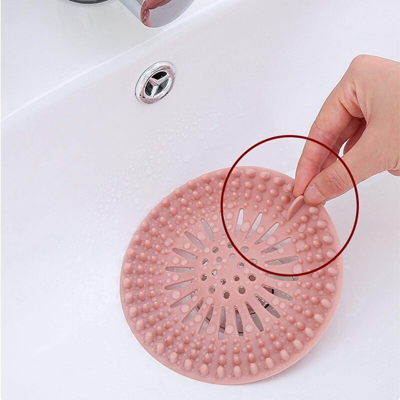 5 Pack Hair Catcher Hair Stopper Shower Drain Covers for Bathroom Bathtub and Kitchen - Rubber Sink Strainer Silicone Filter Hom