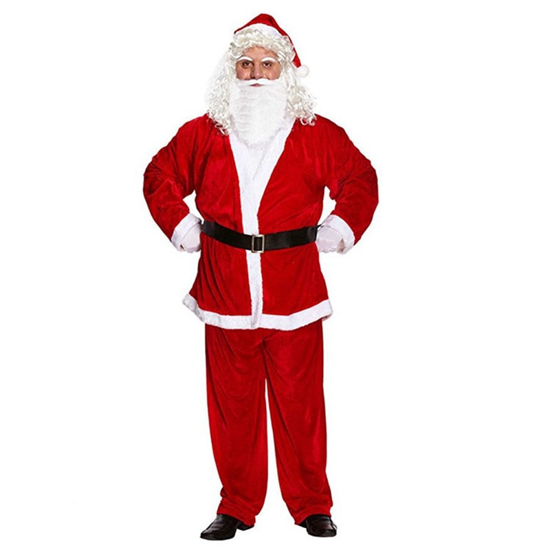 Jul män och kvinnor jultomten kostym prinsessklänningar skägg pojkar kläder set med hatt barn röda barn kläder outfits