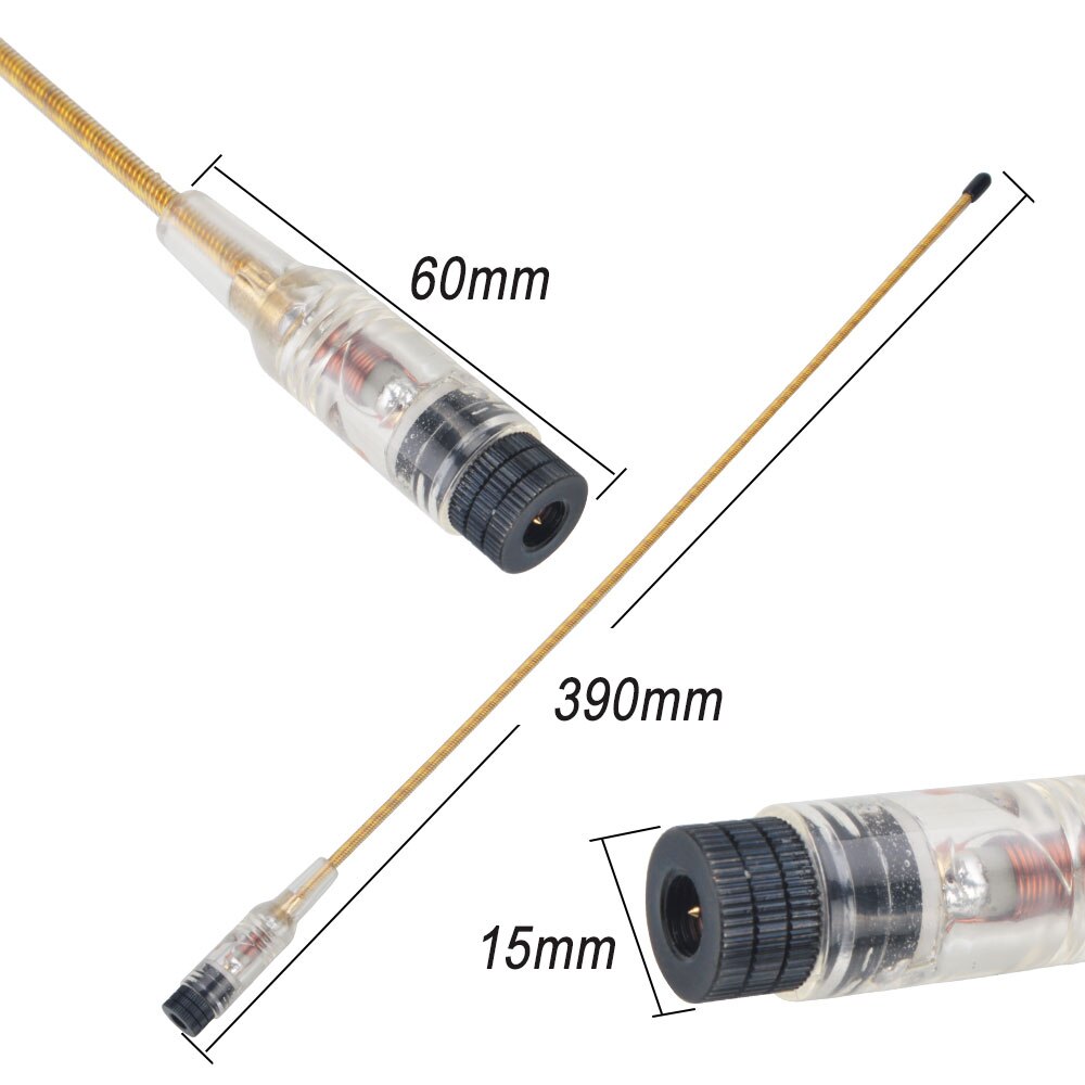 Dual Band 144/430Mhz 3.2dB 2.15dB 39Cm High Gain Draagbare Koper Flexibele Zweep Antenne Vhf Uhf Transparant wit