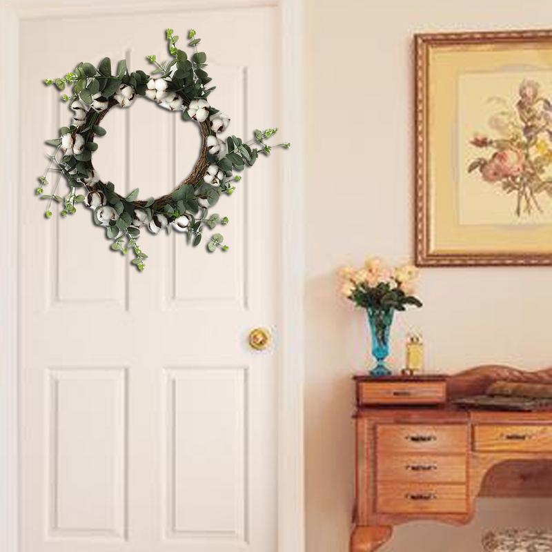 TOPATY 26 cm Simulatie Droge Katoenen Krans Deur Ring Kerst Decoratie Garland voor Thuis Deur Party Decoratie