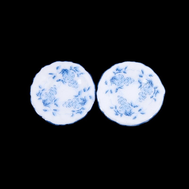 Dollhouse Miniature Tea Set, Ceramic, Blue & White, 17 pcs