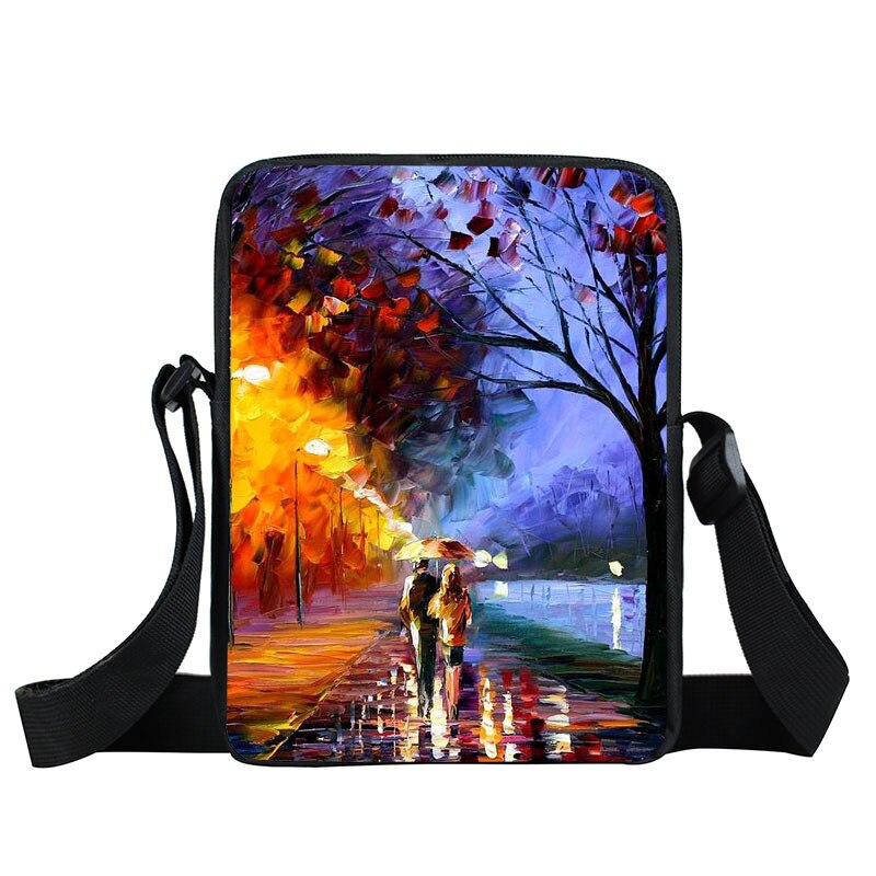 World Map / Oil Painting Landscape Mini Messenger Bag Women Handbag Ladies Shoulder Bag Portable Crossbody Bags Bookbag: XKB YOUHUA031