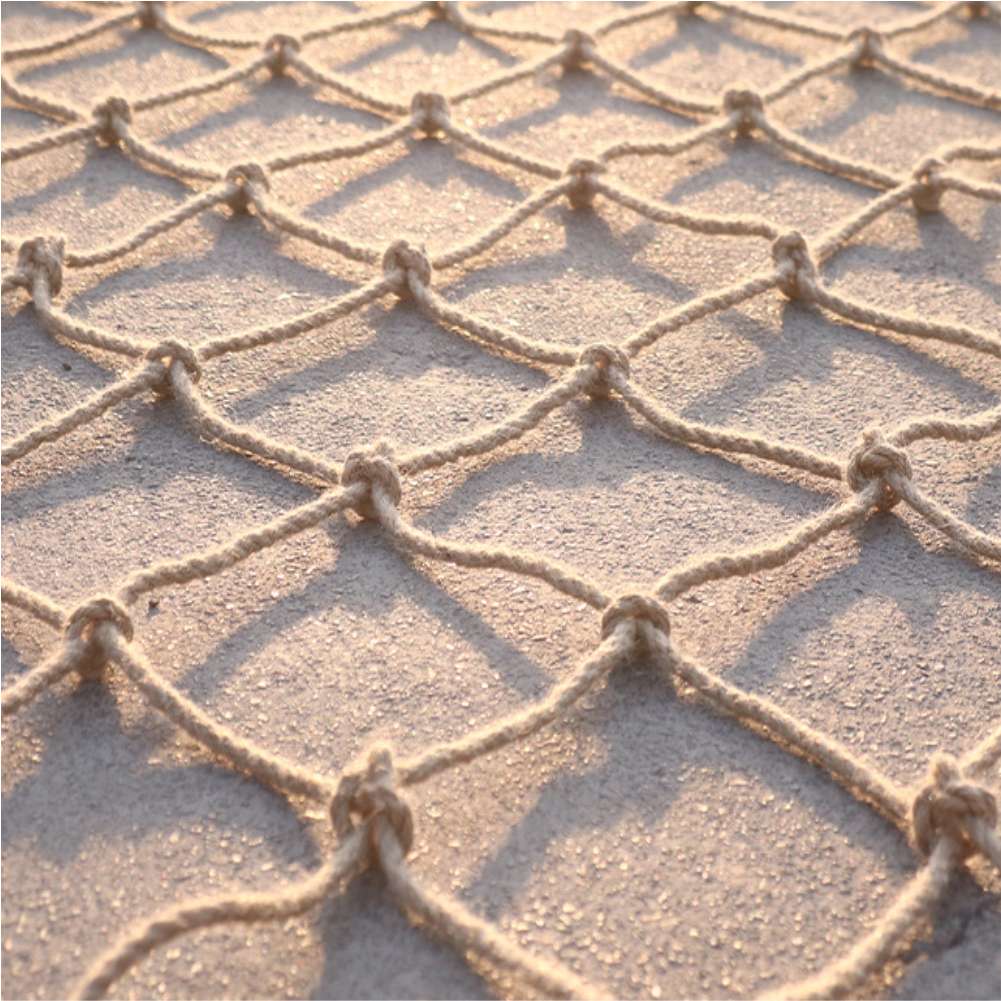 Schwere Jute Hanf Seil Netz Garten Schutz Zaun Treppe Balkon Geländer freundlicher Sicherheit Netz Dekorative Netz Hängematte Klettern Netz