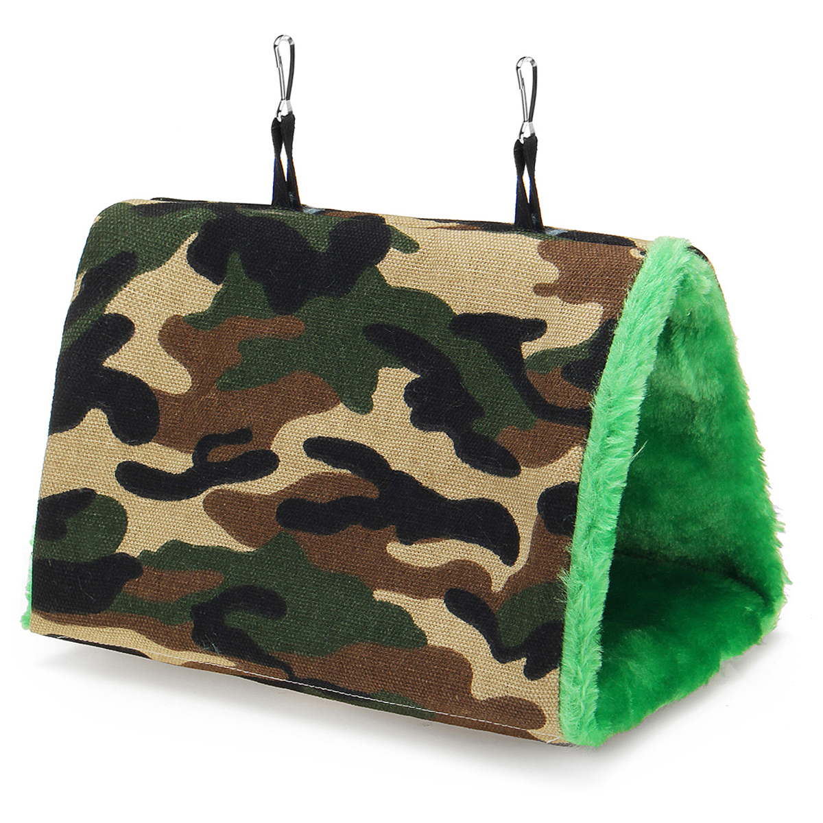 Plush Bird Parrot Hammock Warm Hanging Bed For Pet Cave Cage Hut Tent Toy House Pet Bird Parrot Parakeet Budgie: Camouflage / L