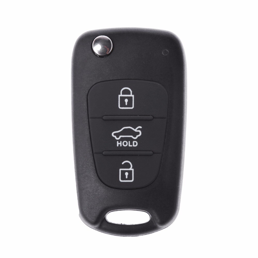 3 Knop Flip Afstandsbediening Sleutelhanger Case Shell KIA Rondo Sportage Soul Rio Auto Autosleutel Case Zwart C45