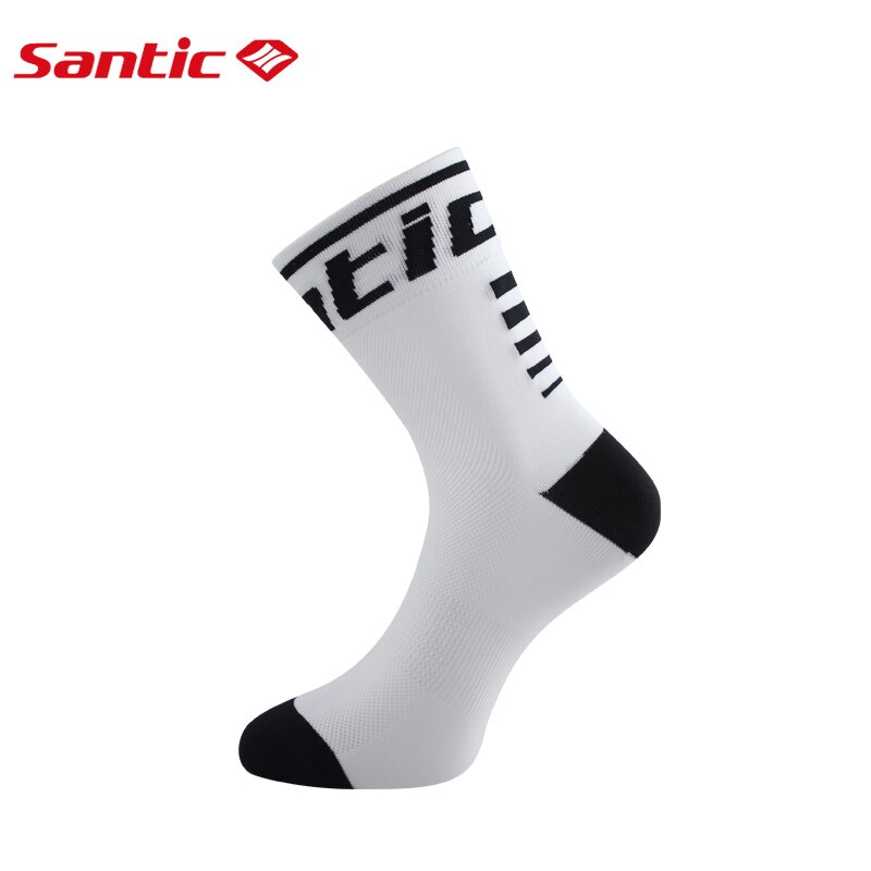 Santic-Calcetines de Ciclismo profesionales para hombre y mujer, medias transpirables antisudor para deportes al aire libre: white