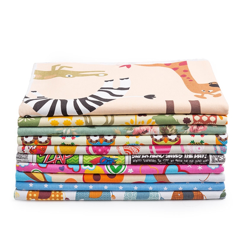 Polyester Katoen Dieren Cartoon Print Canvas Stof Voor Huisdecoratie Foto Achtergrond Doek W300022