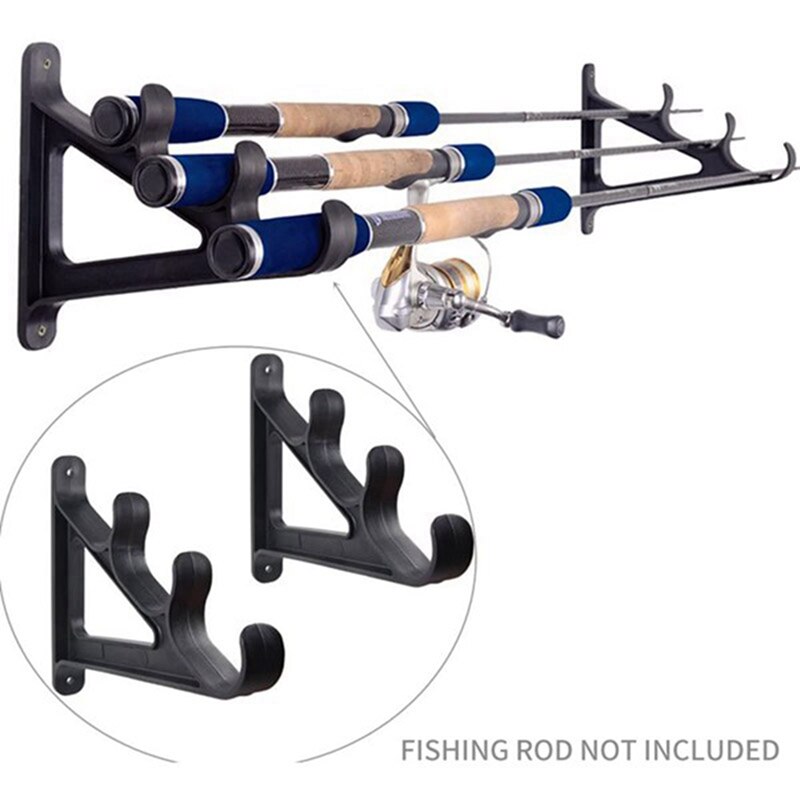 3Pack Fishing Rod Wall Holder Set - Rod Holder For Wall Mounting - Horizontal Rod Racks