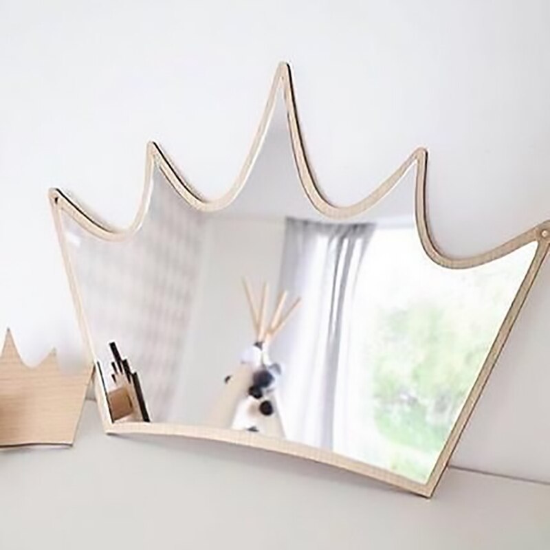Bricolage chambre d'enfants miroirs muraux décoratifs acrylique décor à la maison cadre en bois pépinière mignon dessin animé miroir Stickers muraux