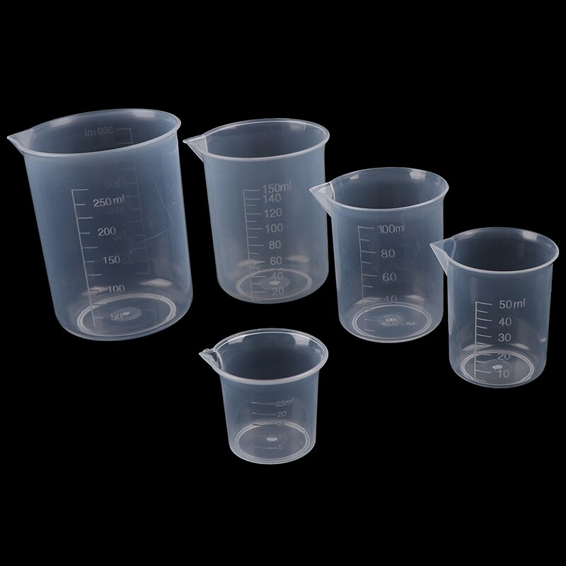 2PCS 25ml/ 50ml/100ml/150ml/250ml Transparent Plastic Bottle Graduated Measuring Cup For Baking Container For Mea