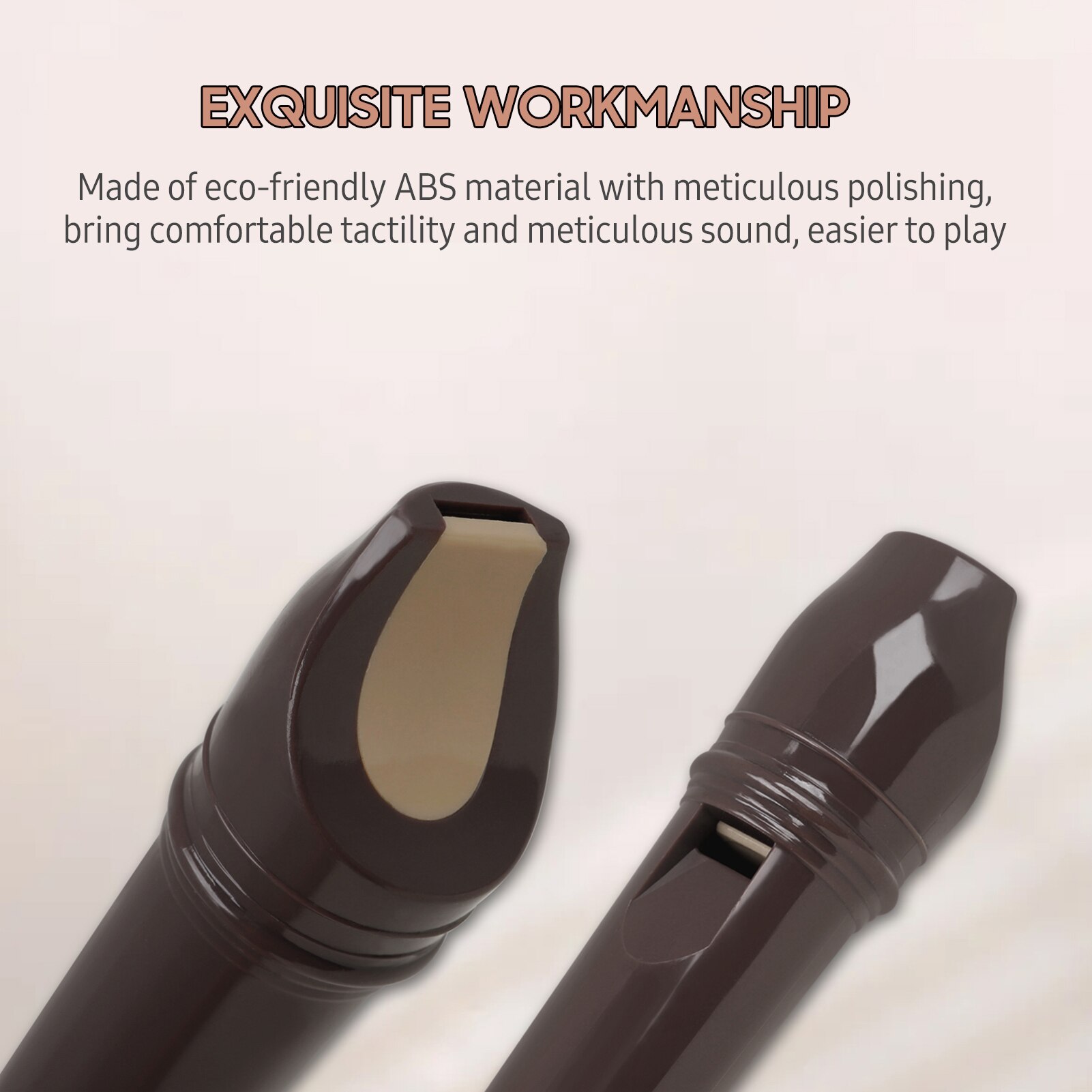 J32 ABS G Key Clarinet Soprano Descant Recorder German Style 8 Holes G Key Fingering Recorder Instrument with Cleaning Rod