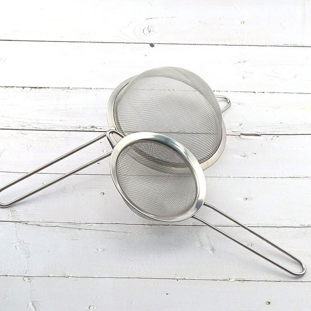 Handbediende siliconen roestvrijstalen bloemzeef, handbediende zeef, poederisolatietool, handbediende zeef, bakgadget