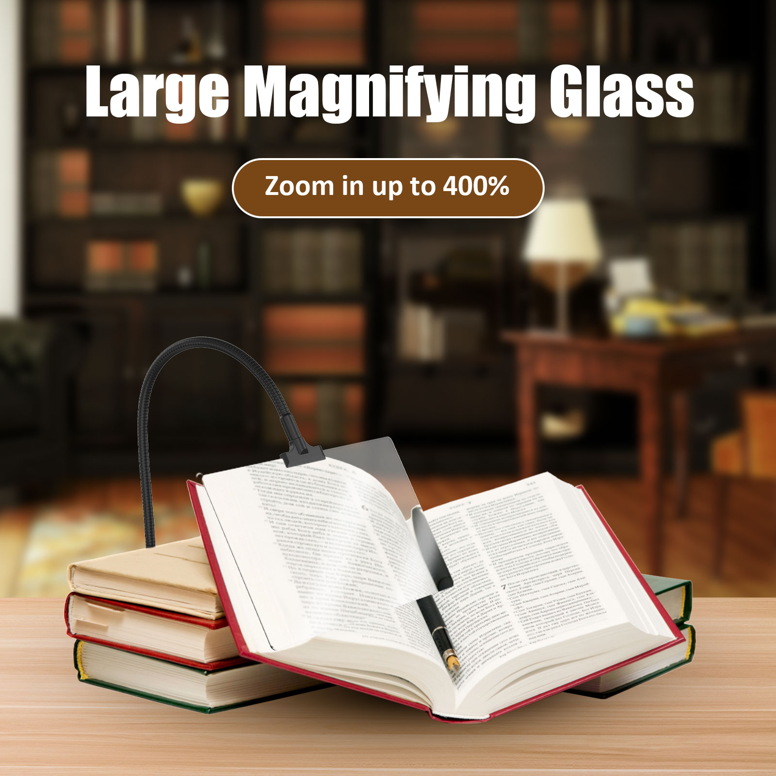 4x Vergrootglas Met Standaard 10X6 Inch Grote Volledige Pagina Vergrootglas Flexibele Handen Vrij Afneembare Desktop Vergrootglas Voor